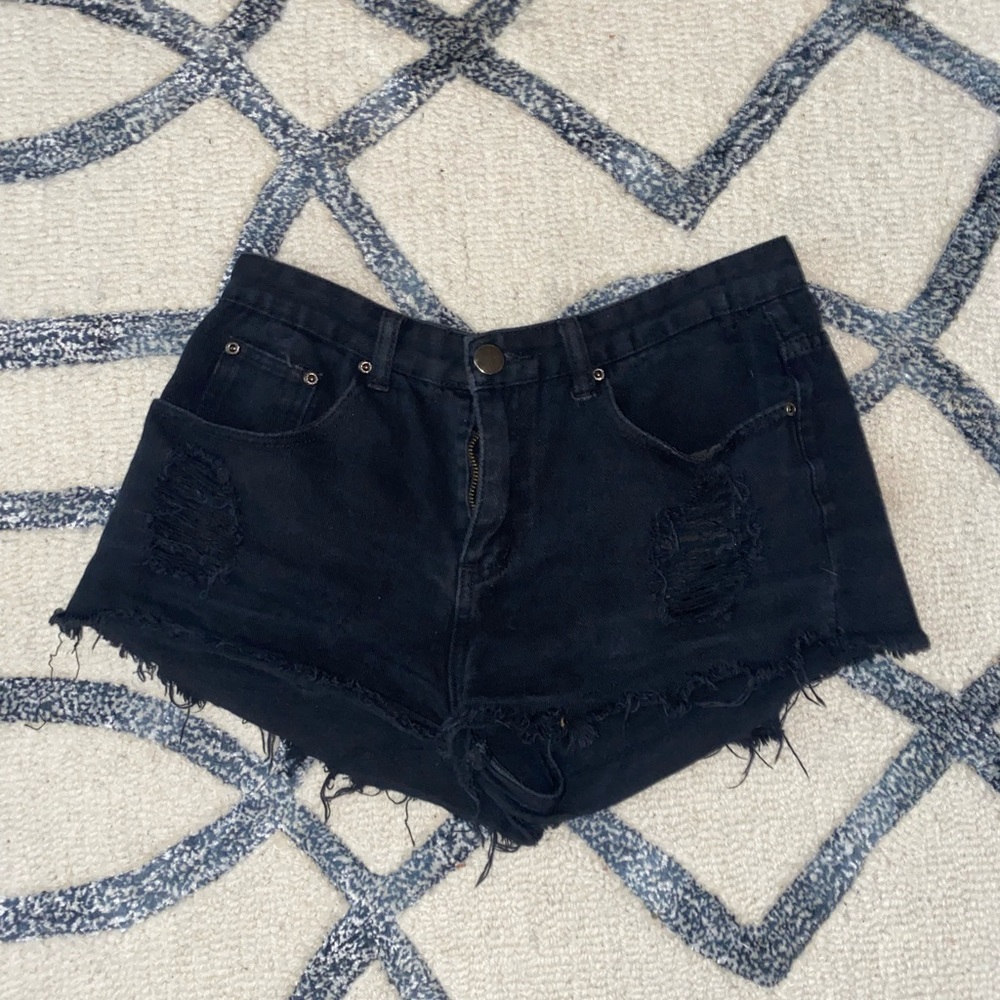 Black Jean Shorts